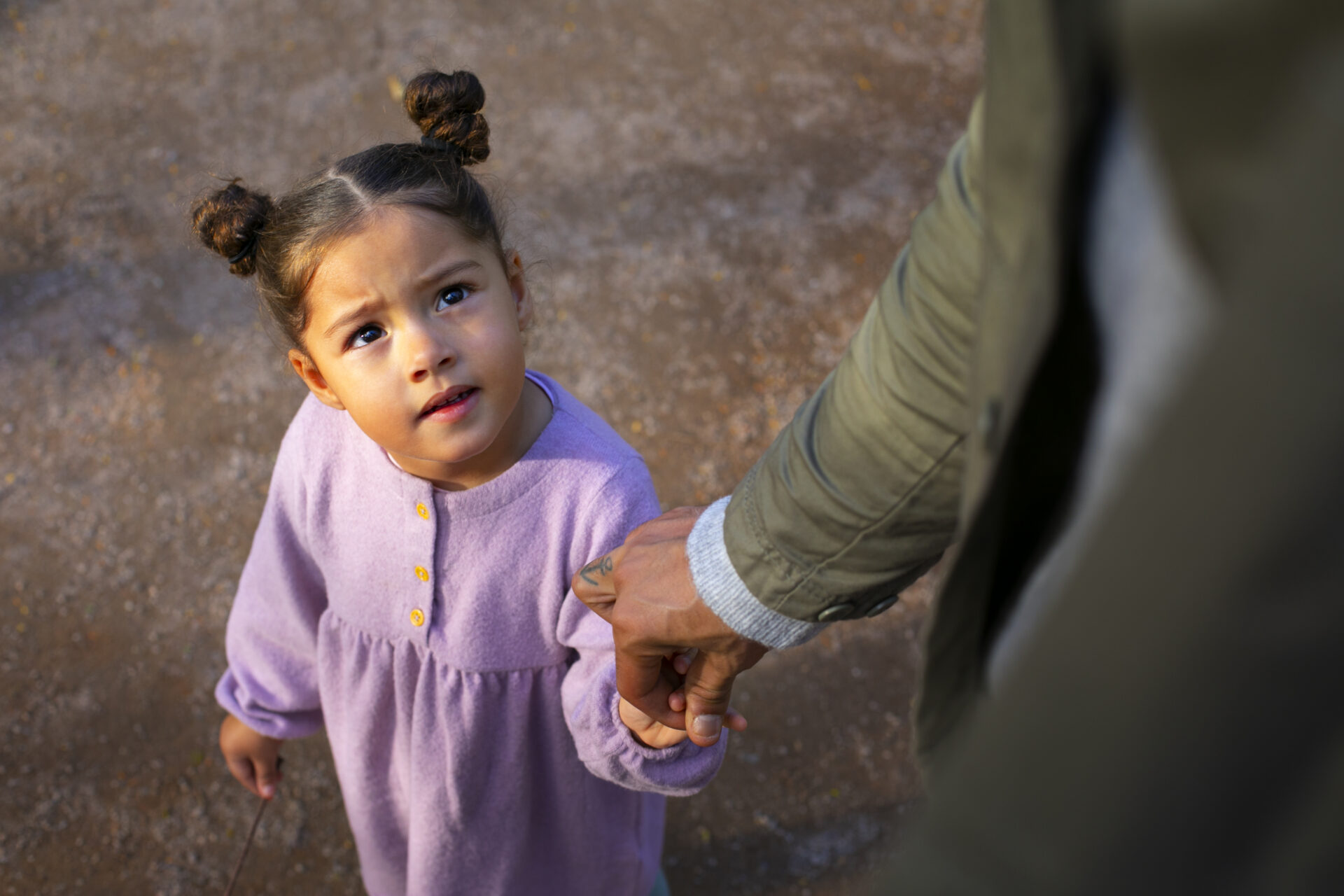fatherand daughter outdoors